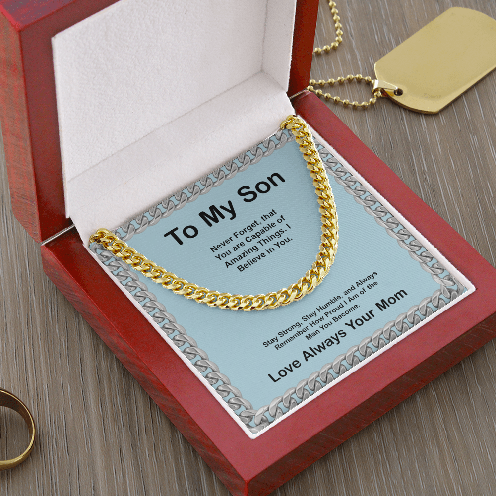 To My Son From Mom Cuban Link Chain