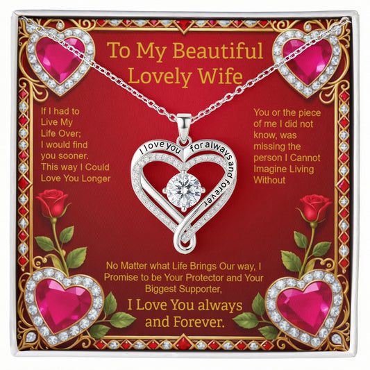 To My Beautiful Wife from Your Husband - Love You Always Necklace Gift