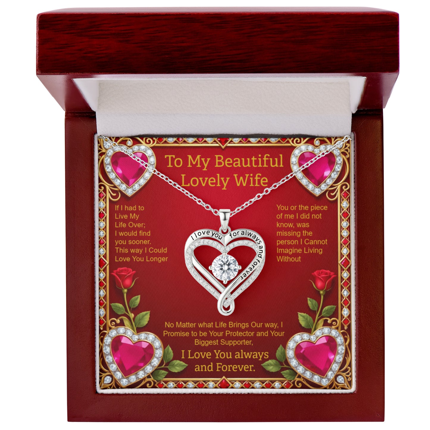 To My Beautiful Wife from Your Husband - Love You Always Necklace Gift