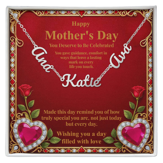 Personalized Name Necklace | Custom 2 or 3 Name Charm Necklace – Perfect Mother's Day Gift