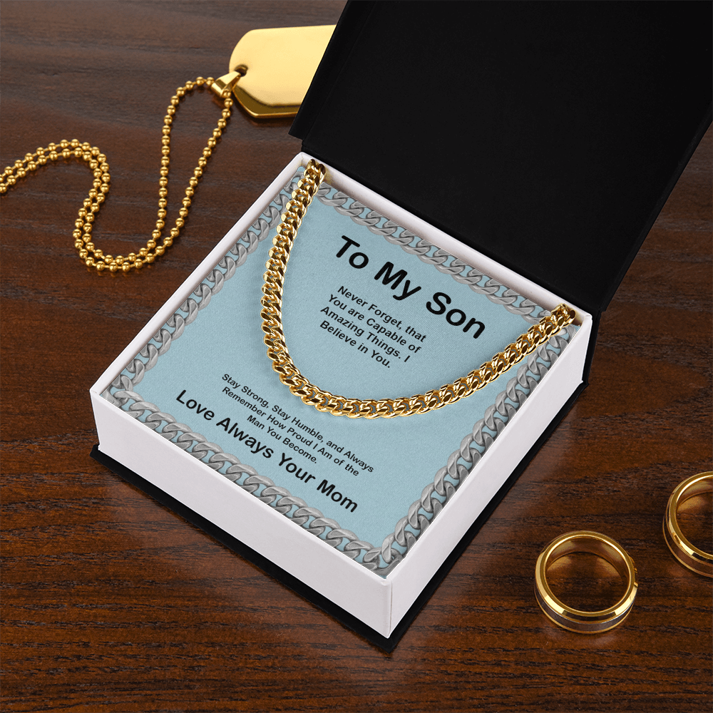 To My Son From Mom Cuban Link Chain