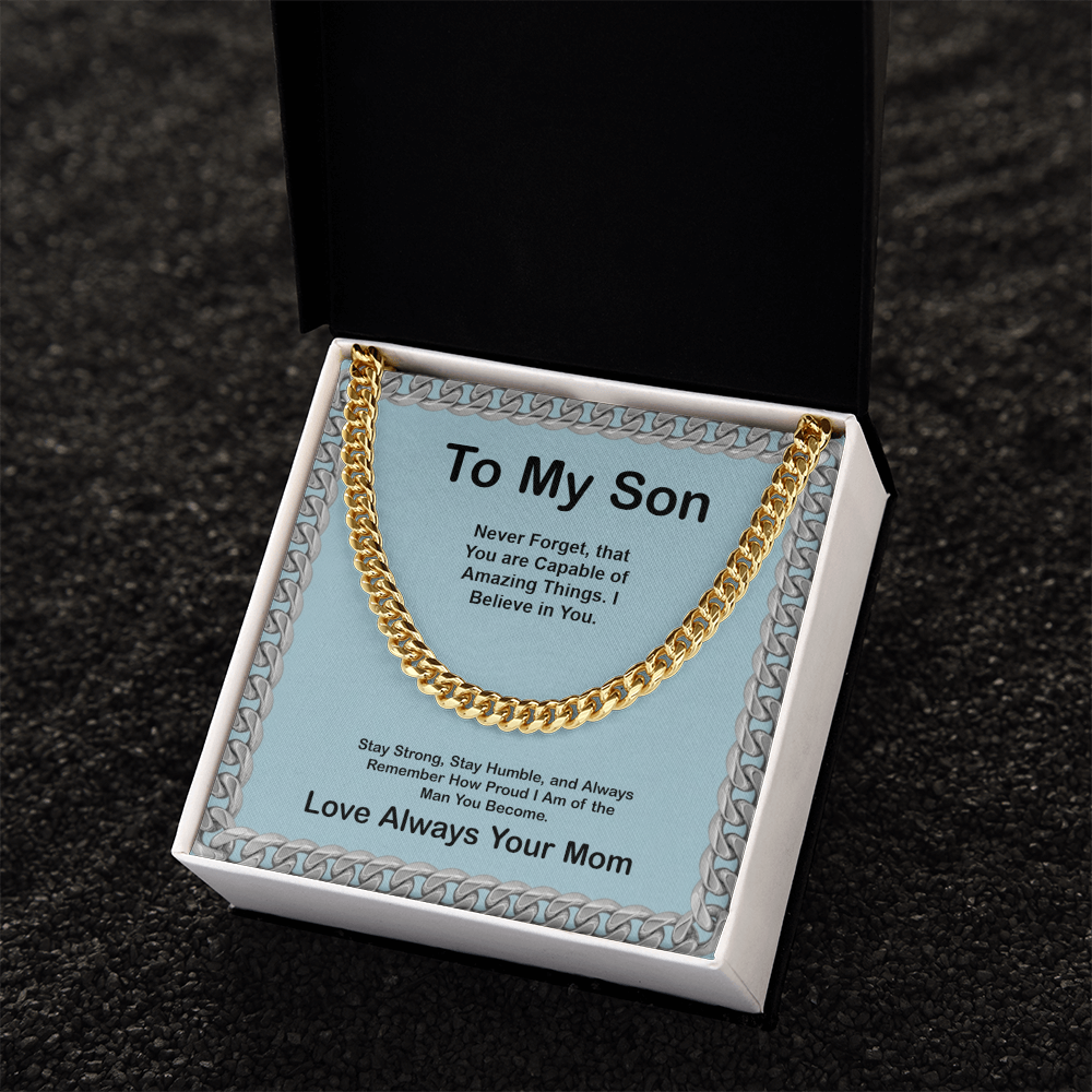 To My Son From Mom Cuban Link Chain