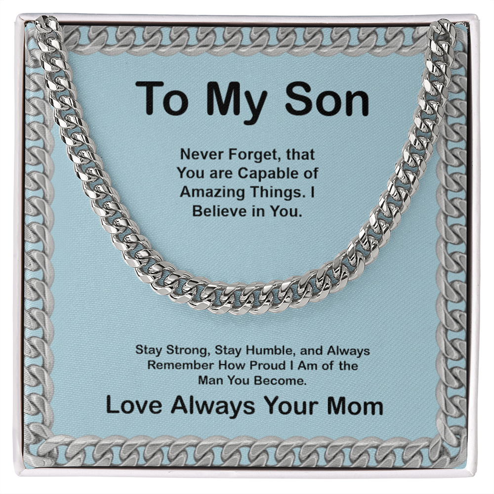 To My Son From Mom Cuban Link Chain