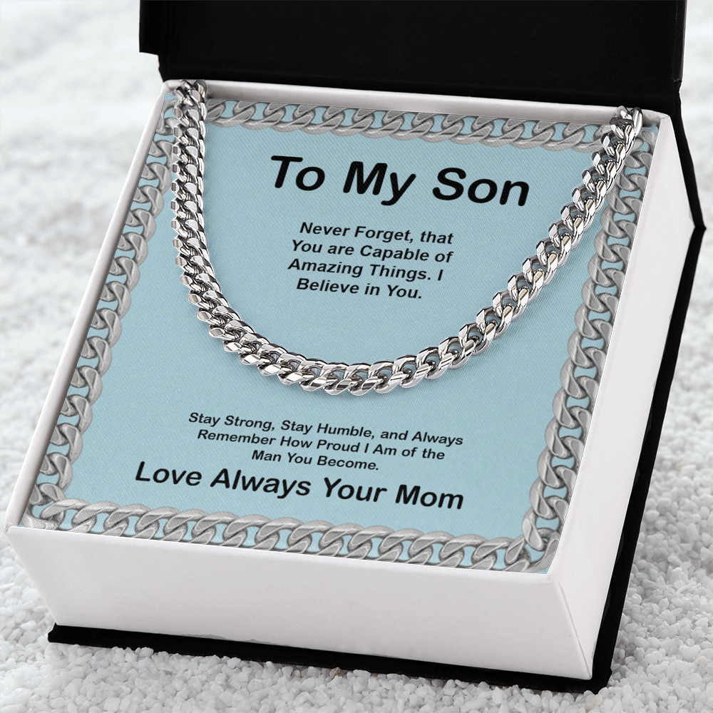 To My Son From Mom Cuban Link Chain