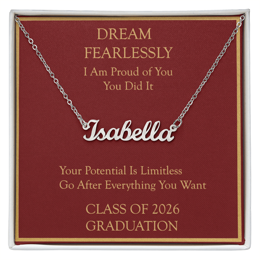 Custom Name Necklace Congratulation class of 2026