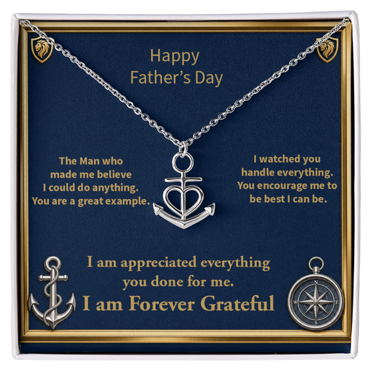 Anchor Pendant Necklace with a Personalize jewelry message card