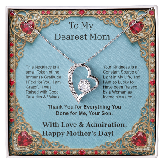 Mother's Day Personalization To my mom from your son Forever Love Necklace